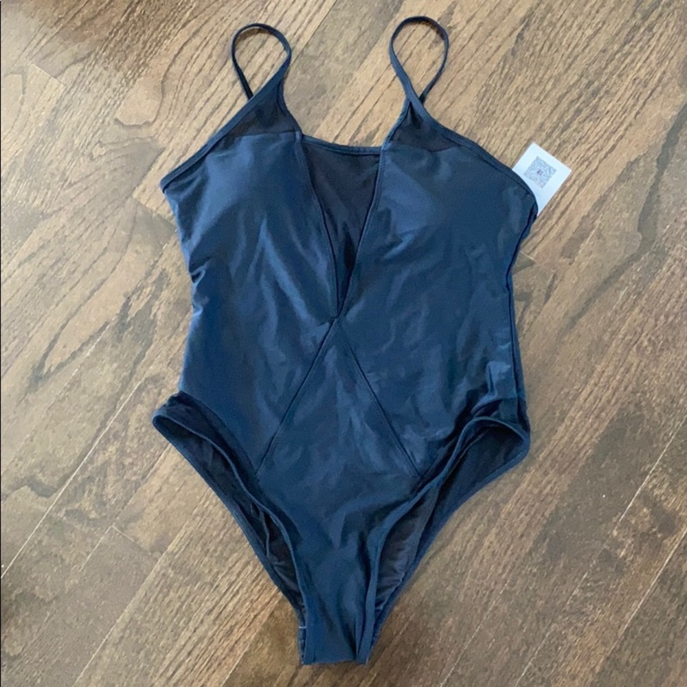 Black one piece bathing suit